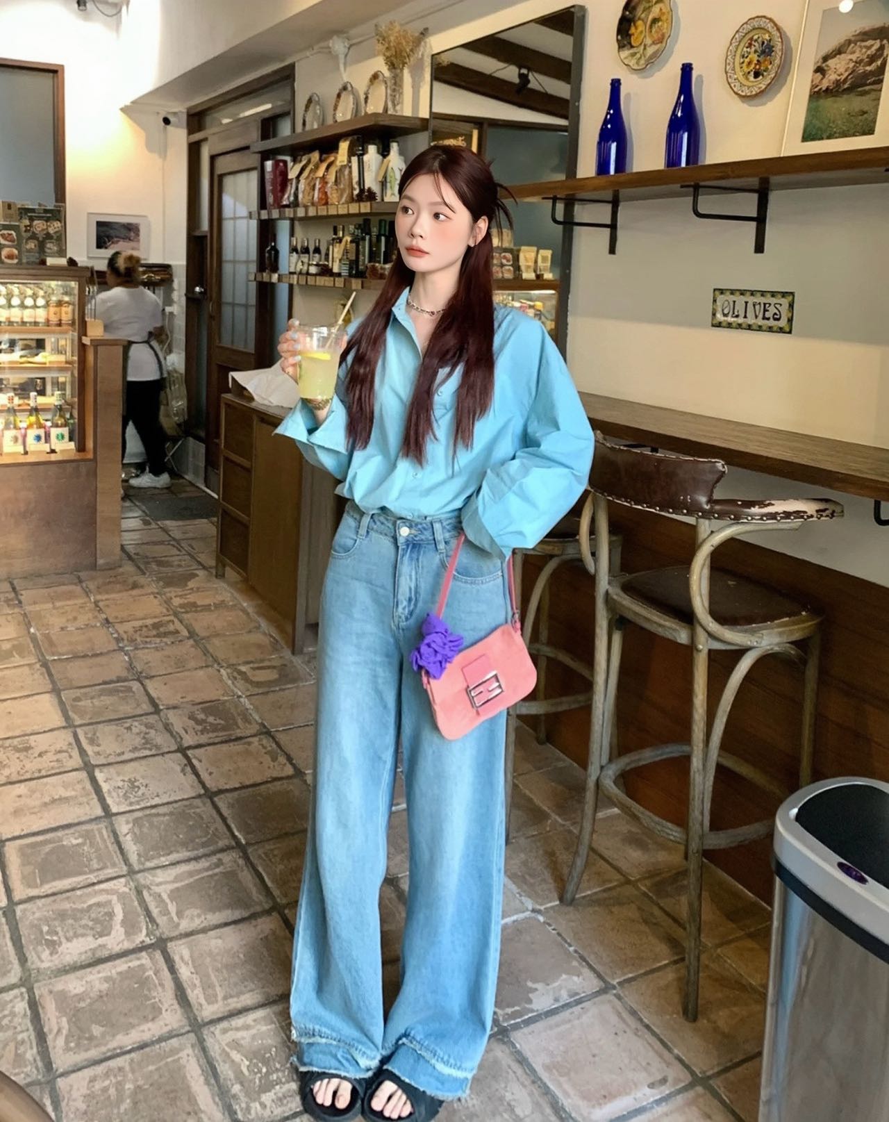 青乔慕染瓦尔登湖蓝衬衫3001