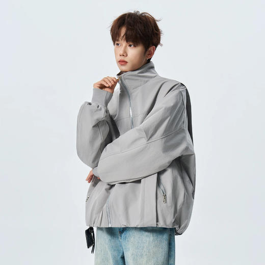 半身缘男装 春季纯色立领轻量化通勤夹克外套261112U01310234 商品图3