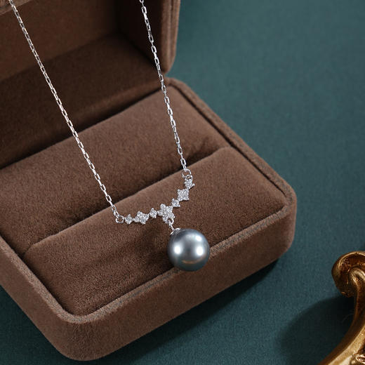 子佩集【银河记忆】银S925珍珠惜王妃套链【HJYTL009】9mm珠镀金双色一字2601 商品图0