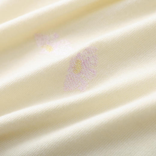 「高货wl」全新升级【铂金会员183/天猫249/差价66】(12047)洛诗琳美丽诺羊毛针织T恤2026新款花朵刺绣显瘦针织上衣 商品图3