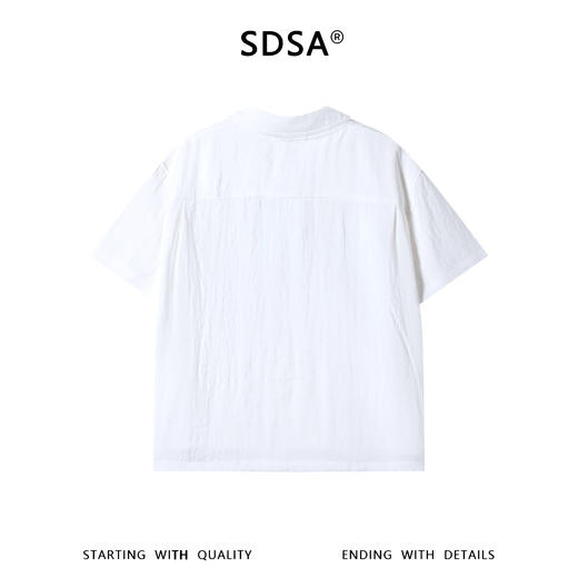 SDSA男装2026新款高贵轻奢潮牌翻领半开襟三角贴袋短袖衬衫百搭 商品图4