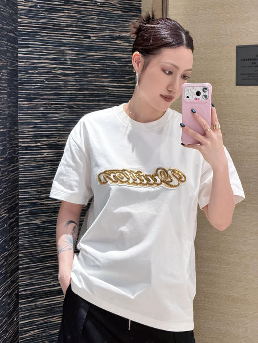 驴家 25ss亮片字母标识刺绣短袖T恤男女同款（DY） 商品图5