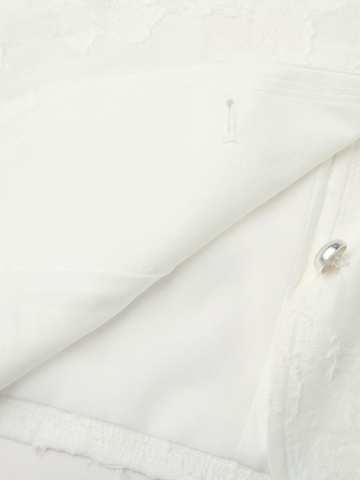 核心卖点：白色肌理面料、圆领设计、短袖版型、单排扣、小香风、显瘦显高 商品图6