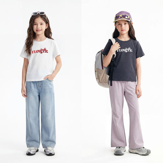 女童圆领短袖针织衫夏季新款安奈儿童装EG621644 商品图3