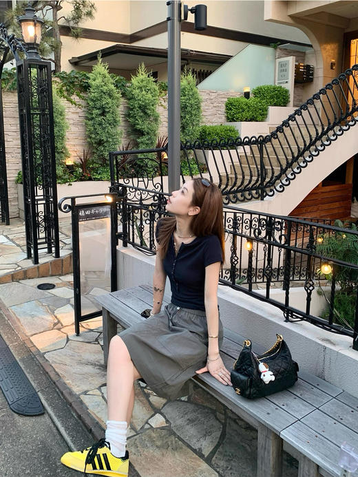 莫代尔莱赛尔天丝复古铆钉短袖T 商品图10