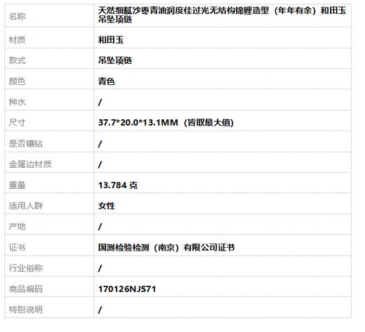 【天然正品】天然细腻沙枣青油润度佳过光无结构锦鲤造型（年年有余）和田玉吊坠项链37.7*20.0*13.1MM（皆取最大值）170126NJS71 商品图9
