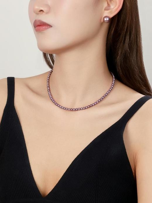 IIPO宜珠宜宝「九紫离火」天然色紫色小米珍珠4-5mm」-妖紫(礼盒装) 商品图2