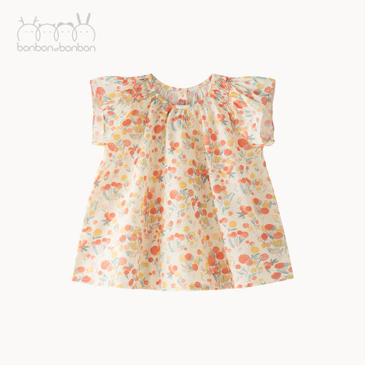 碎花缩褶细节上衣 商品图3