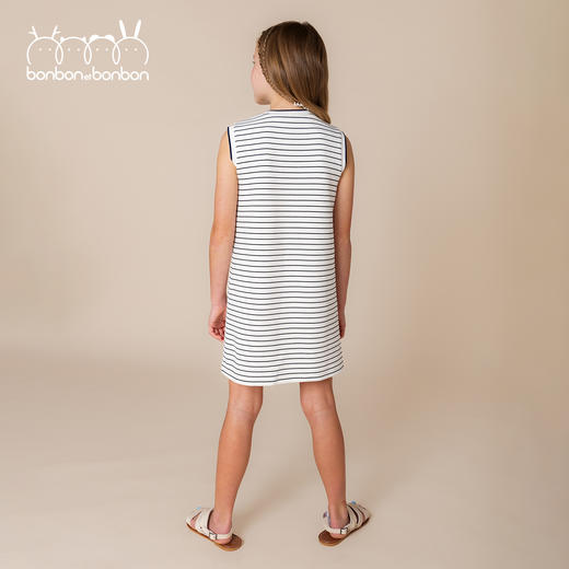 针织条纹细节背心裙 商品图2