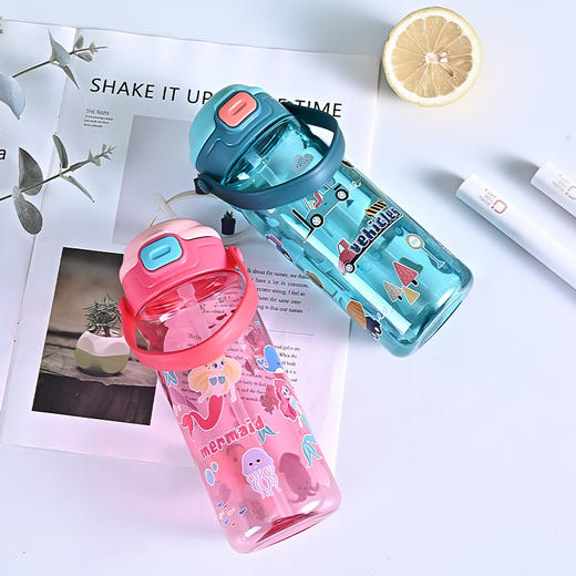【滴水不漏！硅胶吸管】儿童水杯上学专用新款夏天小学生幼儿园水壶宝宝吸管直饮杯子。xa 商品图2