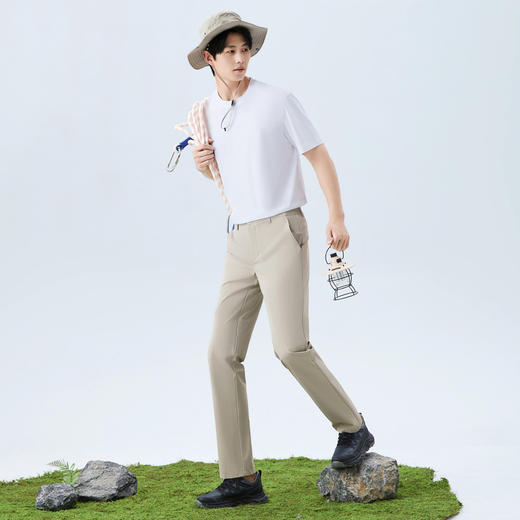 【户外/四面弹/凉感】柒牌男士休闲梭织长裤2026夏季新款商务通勤 130H71090 商品图1