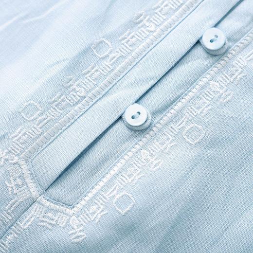 「高货wl」全新升级【铂金会员330/天猫439/差价109】(00957)洛诗琳法式氛围感撞色上衣2026新款天丝亚麻圆领衬衫女 商品图3