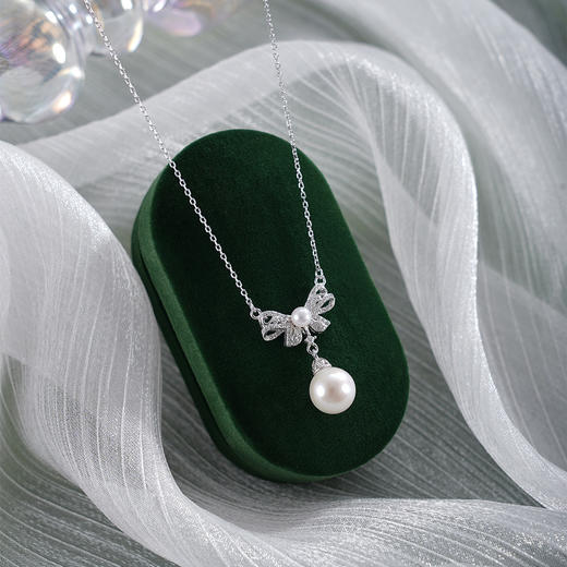 子佩集【温柔情结】银S925珍珠惜王妃套链【MLTL011】8.5mm珠蝴蝶结2601 商品图1