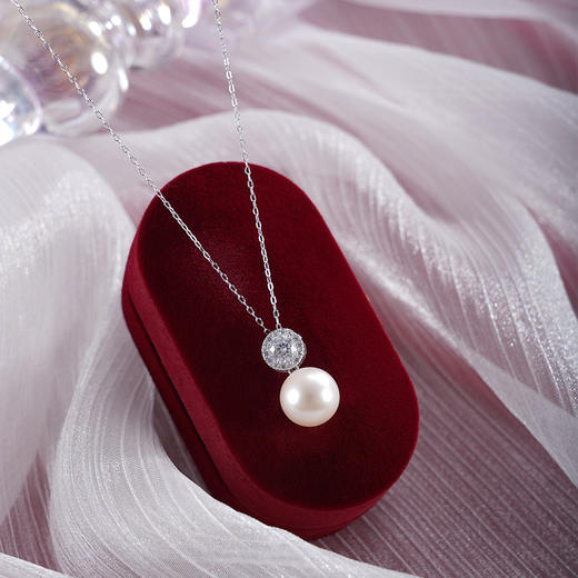 子佩集【璀璨时光】银S925珍珠惜王妃套链【MLTL018】10mm珠吊球圆形圆钻2601 商品图1