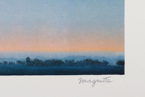 独角鹿西洋古董2010年法国巴黎Art-Lithographies出版雷内·马格利特图版签名限量彩色石版画作品《The Battle of the Argonne阿尔贡战役》 商品图7