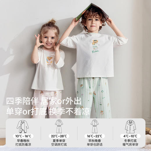 【宝宝服饰】嫚熙儿童家居服套装果柔棉男女童睡衣夏季短袖空调服 商品图3