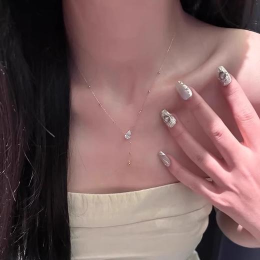 【风叙】925纯银水滴闪锆流苏项链【JHY-N002102B】 商品图3