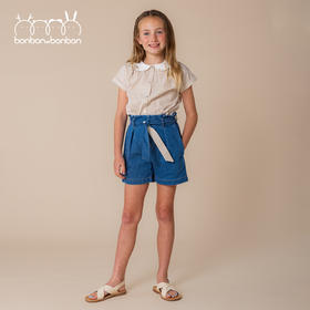 俏皮撞色格子上衣