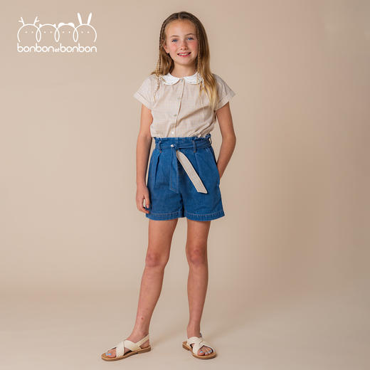 俏皮撞色格子上衣 商品图0