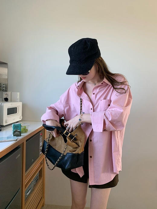 青乔慕染冰岛欧尼玫瑰粉衬衫3004 商品图6