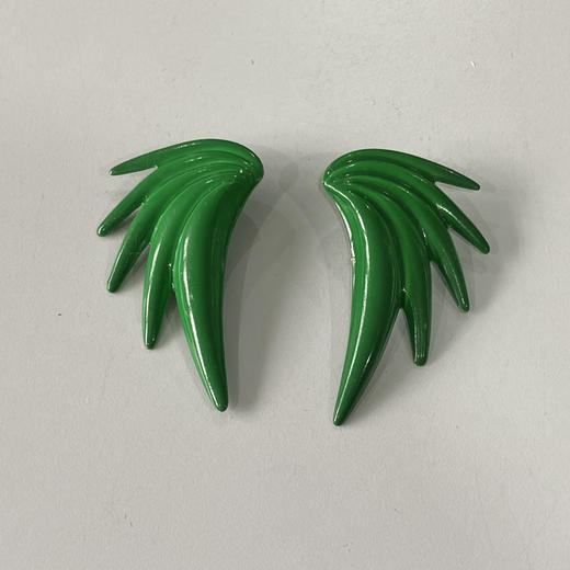 美国1989s绿色翅膀中古耳钉 商品图0