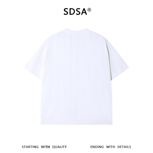 SDSA男装2026新款高贵轻奢老钱风纯色竖纹亨利领短袖T恤百搭上衣 商品图4
