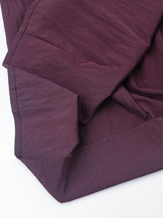 葡萄紫褶皱半身长裙女 松紧腰垂坠感 A 字大摆裙 慵懒风显瘦遮胯伞裙 商品图4