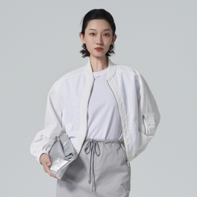【商场同款】CNJ6415  “ 白色棒球服外套 ” 锦纶材质 好打理的轻薄小外套