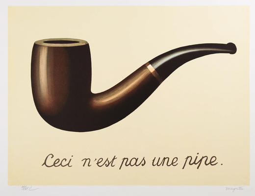 独角鹿西洋古董2010年法国巴黎Art-Lithographies出版雷内·马格利特图版签名限量彩色石版画作品《La Trahison des Images 图像的背叛》 商品图2