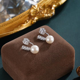 子佩集【未完成诗】银S925珍珠惜王妃耳钉【MLEH018】8mm珠耳夹一字2601