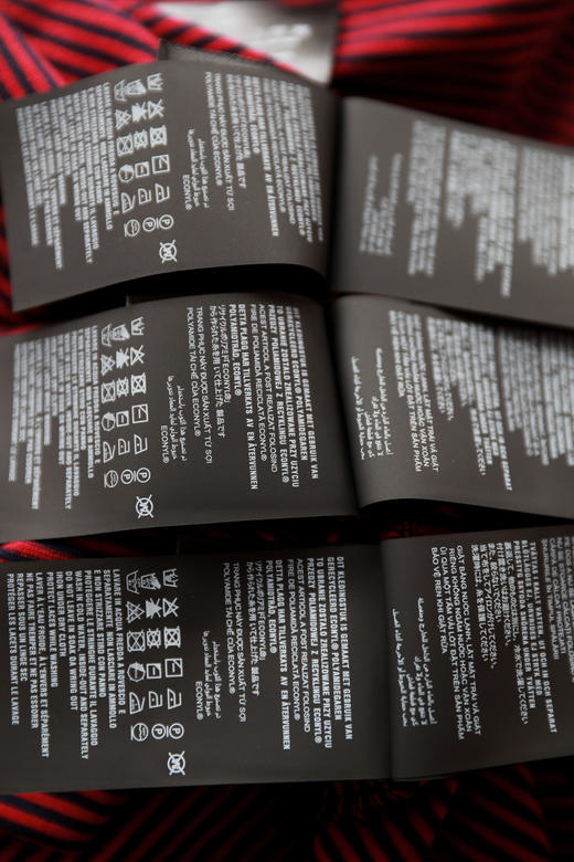 港风条纹tee，胸口小标设计。宽松复古做旧磨破圆领半袖儿C032458 商品图3