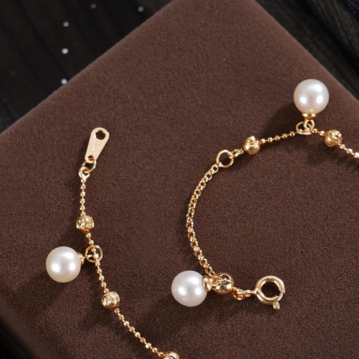 子佩集【星河点梦】银S925珍珠惜王妃手链【MLSL011】6mm珠镀金吊球2601 商品图1