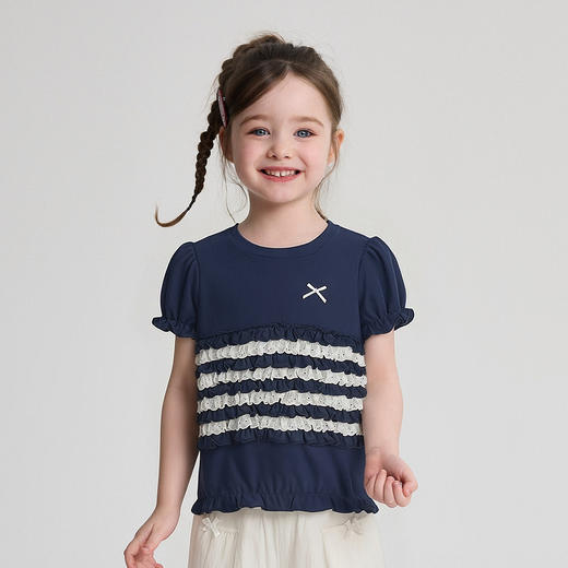 笛莎Deesha 2026年夏季新款小童女童圆领TT恤 商品图0