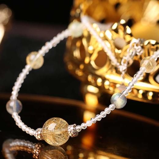 【祈愿吉品】「天青烟雨」金发晶多宝水晶项链 商品图1