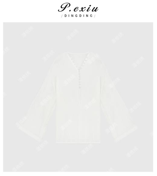 03-4潘依绣丁丁宠粉夏季新款V领极简薄款宽版防晒上衣Z9821 商品图0