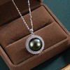 子佩集【玄华凝香】银S925珍珠惜王妃套链【HJYDZ009】12mm珠圆环黑珠2601 商品缩略图0
