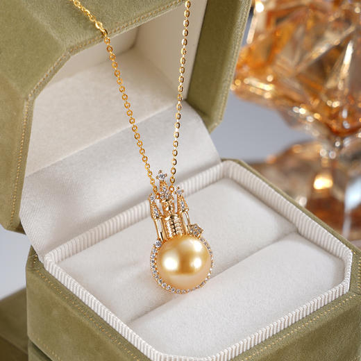 子佩集【女王城堡】银S925珍珠惜王妃套链【HJYDZ005】11.5mm珠镀金城堡金色珠2601 商品图0