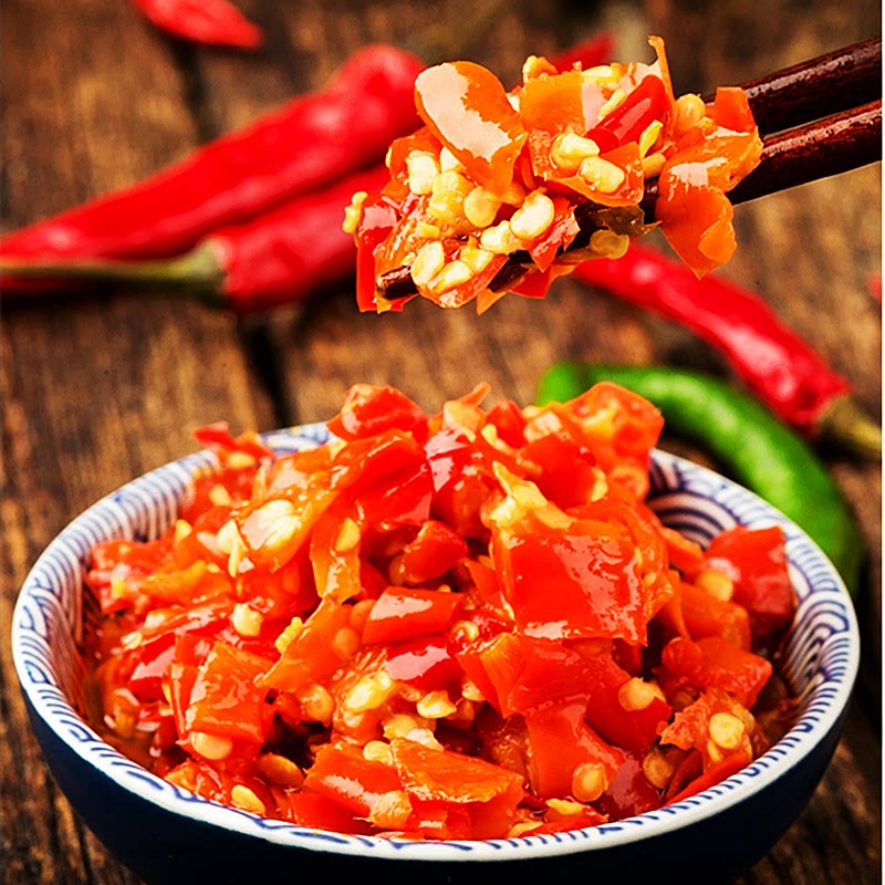 剁辣椒500g湖南新化特产剁椒酱农家手工自制下饭菜即食辣子辣椒酱