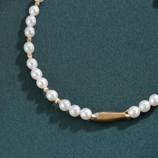 子佩集【与你有缘】银S925珍珠惜王妃手链【MLSL005】3mm珠镀金鱼2601 商品图1