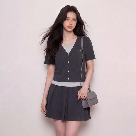 奢姿大码女装2026夏季拼接V领两件套胖妹妹松紧腰时尚休闲套装9962954668 商品图1