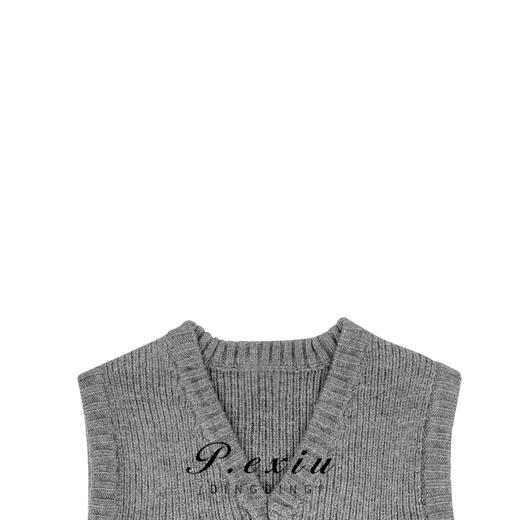 03-4潘依绣丁丁宠粉个性时尚设计感破洞宽松百搭无袖马甲 K9277 商品图2