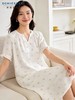 【棉纱竹纤维】SCHIESSER德国舒雅女夏季新款透气吸汗短袖连衣裙棉竹纤维双层纱布  50%棉 50%竹纤维 尺码S-XL  31/26509D 商品缩略图2