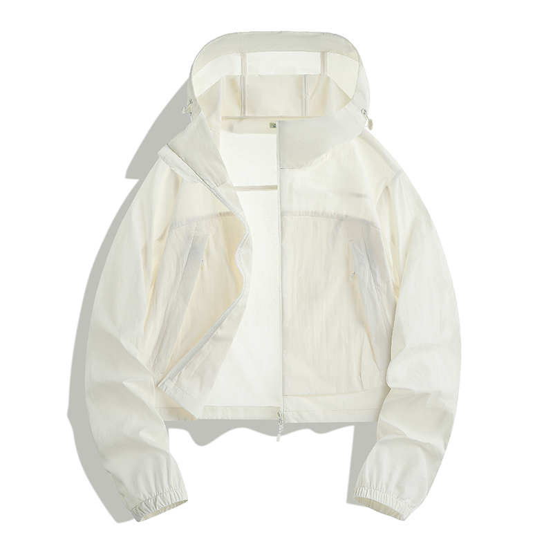 LUCKY DEER/幸运鹿山系女士短款连帽upf50+防晒衣96005