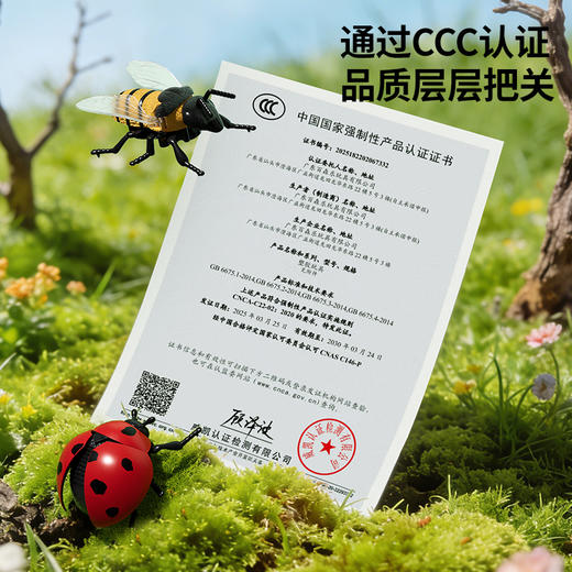 【7个会爬行的立体昆虫 有夜光】百乐森立体昆虫发条玩具 儿童益智爬行仿真动物虫子模型礼盒 赠7张认知卡+礼盒套装 商品图8