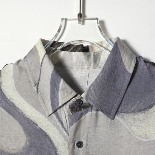 2628805SDSA男装2026新款高贵轻奢潮牌抽象波浪纹短袖衬衫百搭时尚上衣 商品图1