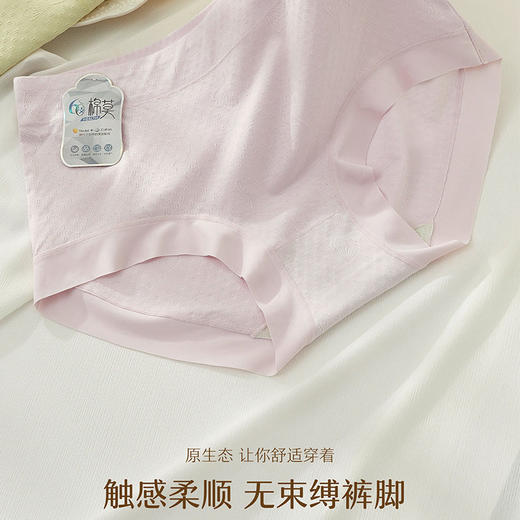JHNY-8983# 【1条】柔软亲肤提花透气棉莫代尔中腰女士内裤艾草抗菌底裆 商品图2