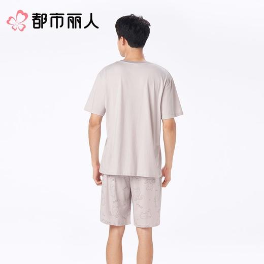 都市丽人睡衣男士睡衣薄家居服凉感无尘棉睡衣男士无尘棉短袖套装男装短裤FHC0A6 商品图2