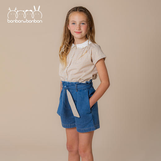 俏皮撞色格子上衣 商品图2