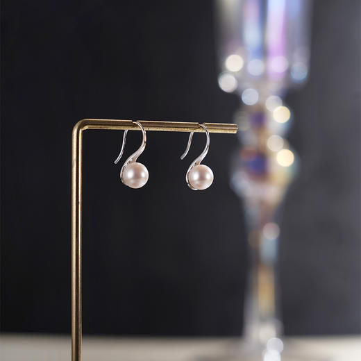 子佩集【极简之光】银S925珍珠惜王妃耳环【E1596C】7mm珠双色单珠2601 商品图2
