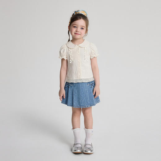 笛莎Deesha 2026年夏季新款小童女童开襟衬衫衬衫 商品图2
